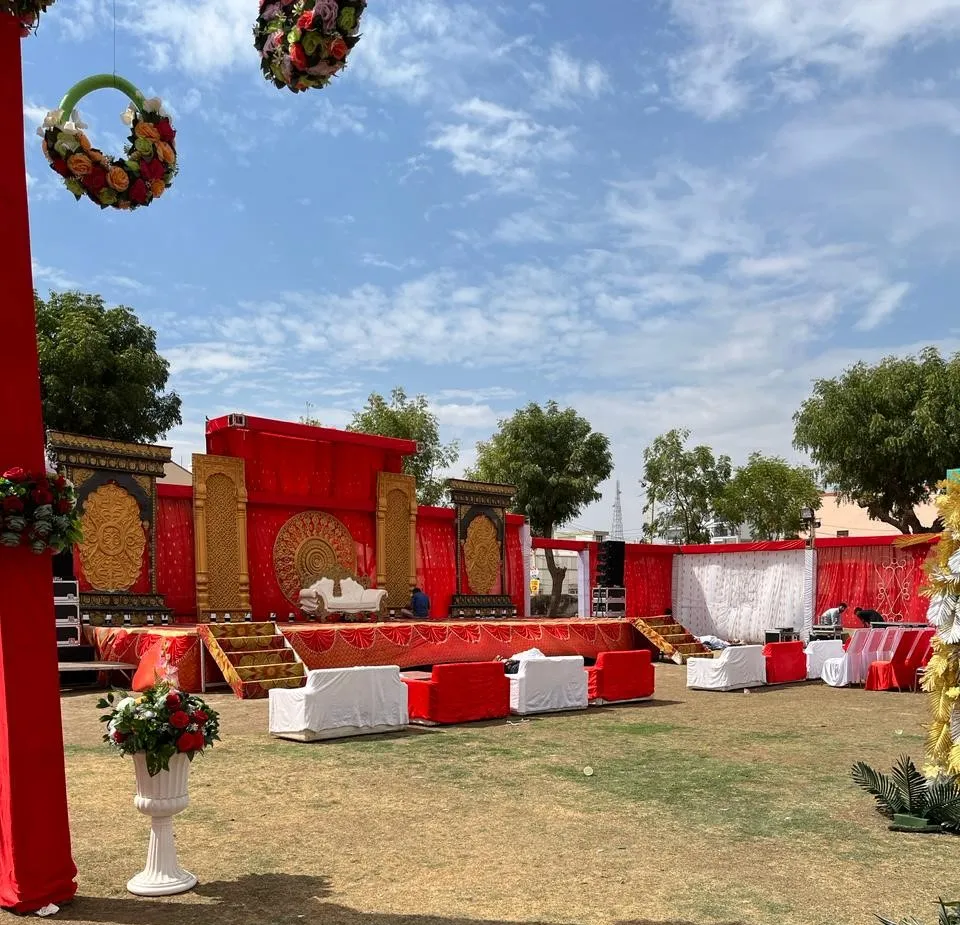 Grand stage setup with traditional elements